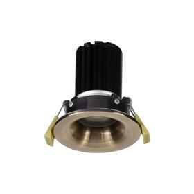 DM201556  Bruve 12 Tridonic powered 12W 2700K 1200lm 36° LED Engine;300mA ; CRI>90 LED Engine Antique Brass Fixed Round Recessed Downlight; Inner Glass cover; IP65
